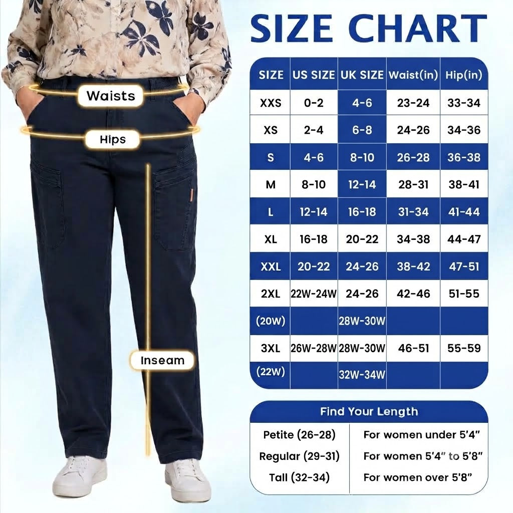 EverLite – 70 % RABATT – Bequeme Damen-Hose mit dehnbarem Bund und 6 Taschen