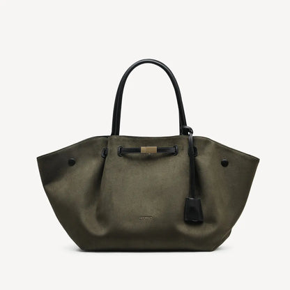 NEWBELLA Marella M Collapsible PU Leather Tote Bag with Magnetic Closure and Luggage Sleeve for Work and Travel #sohoch