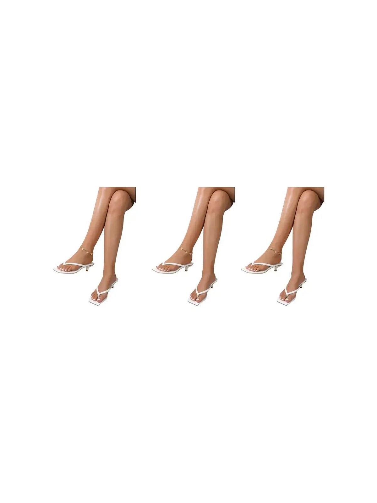 Sommer-Outfits einfarbige offene Schuhe mit eckiger Zehenpartie und mittelhohem Absatz