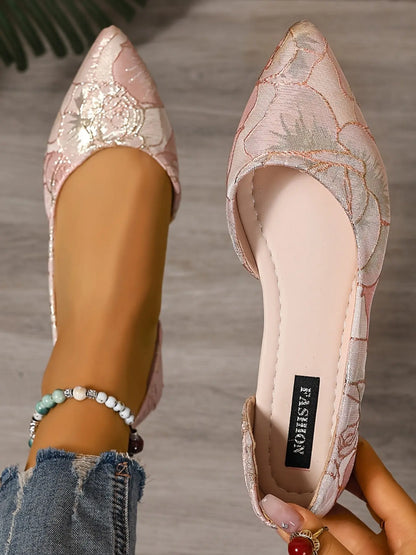 Damen Modische Colorblock Print Flats