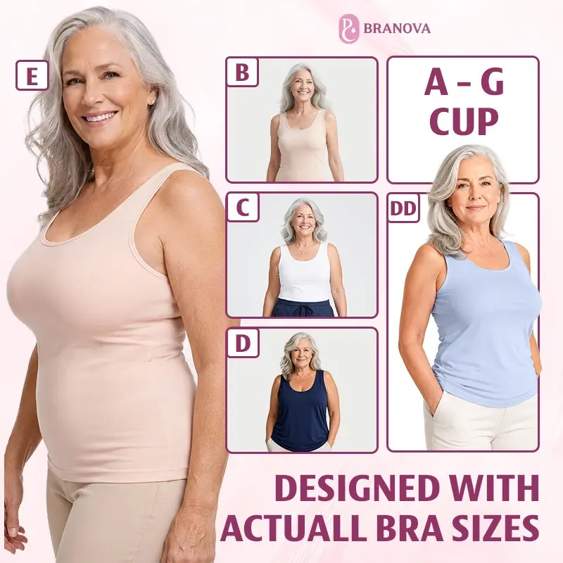 BraNova - Weiches Tanktop mit integriertem BH für Damen