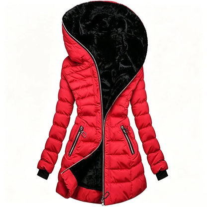 ❄️Warmth Without the Bulk | Women's Plush-Lined Hooded Mid-Length Coat⚡ Free Shipping