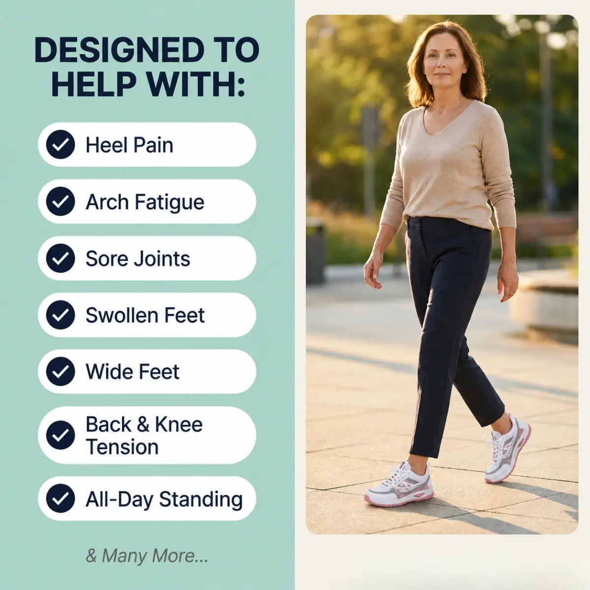 Orthora Comfy – Bequeme orthopädische Sneaker für Senioren mit Fußgewölbestütze