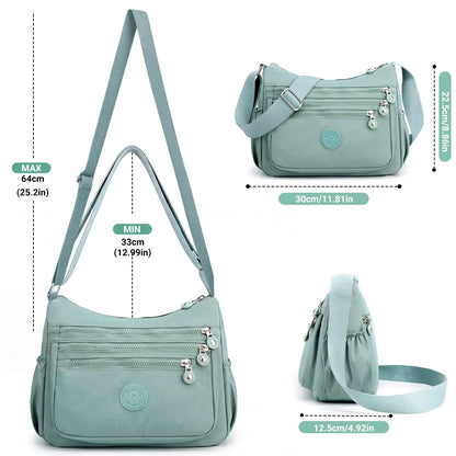 Women's Nylon Anti-Theft Crossbody & Shoulder Bag - Casual Messenger, Multi-Pocket Hands-Free Everyday Wallet, Ideal Gifts for Women (Mother's Day, Valentine's Day), Casual Messenger Bags