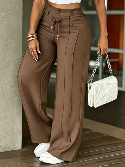 ⏳Last Day Sale Only ￡15.99!!👖💥Women's High-Waisted Straight Leg Trousers – Front seam & elastic back – Versatile, comfortable & perfect for office or casual wear ✨🌸