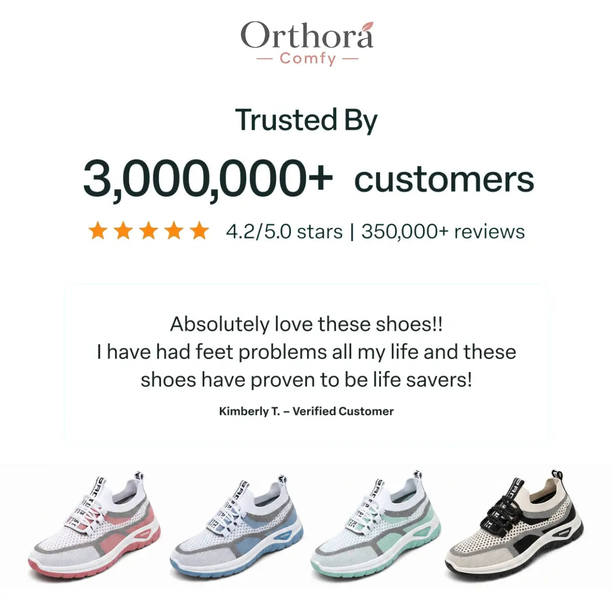 Orthora Comfy – Bequeme orthopädische Sneaker für Senioren mit Fußgewölbestütze