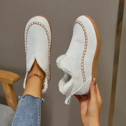 Women's Cozy Fleece-Lined Slip-On Ankle Boots