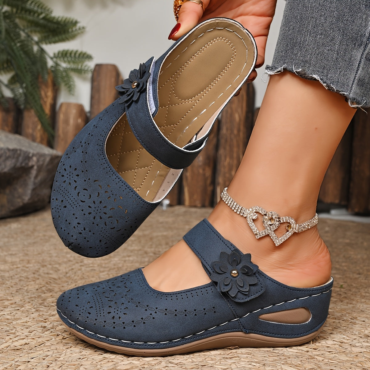 Orthopedic Wide-Toe Wedge Sandals – Lightweight & Non-Slip