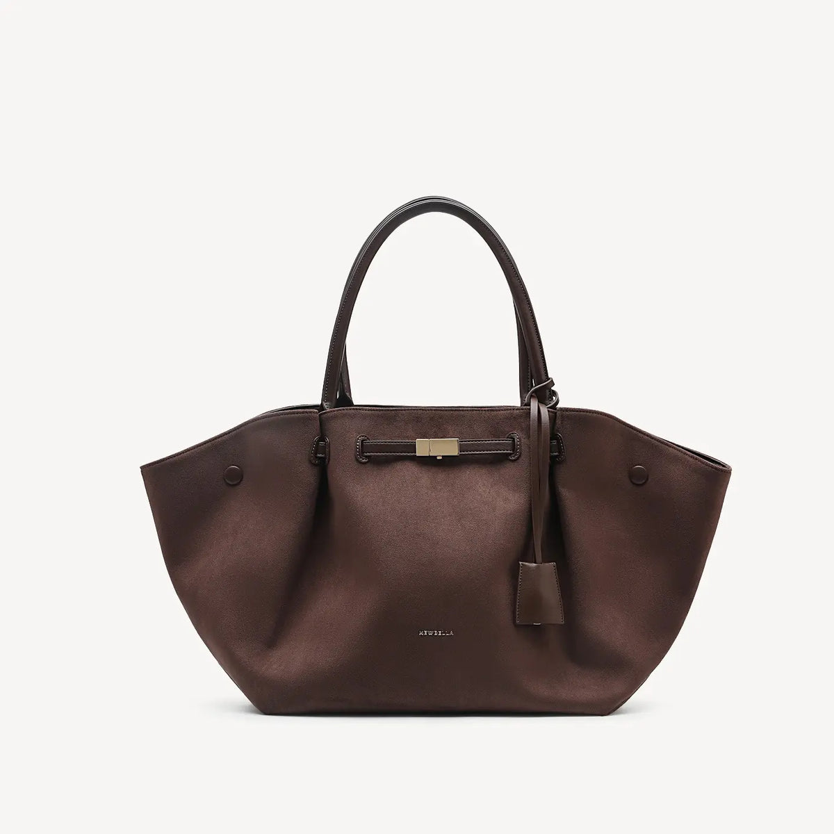 NEWBELLA Marella M Collapsible PU Leather Tote Bag with Magnetic Closure and Luggage Sleeve for Work and Travel #sohoch