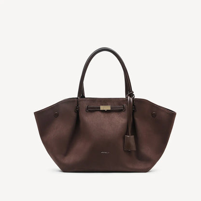 NEWBELLA Marella M Collapsible PU Leather Tote Bag with Magnetic Closure and Luggage Sleeve for Work and Travel #sohoch