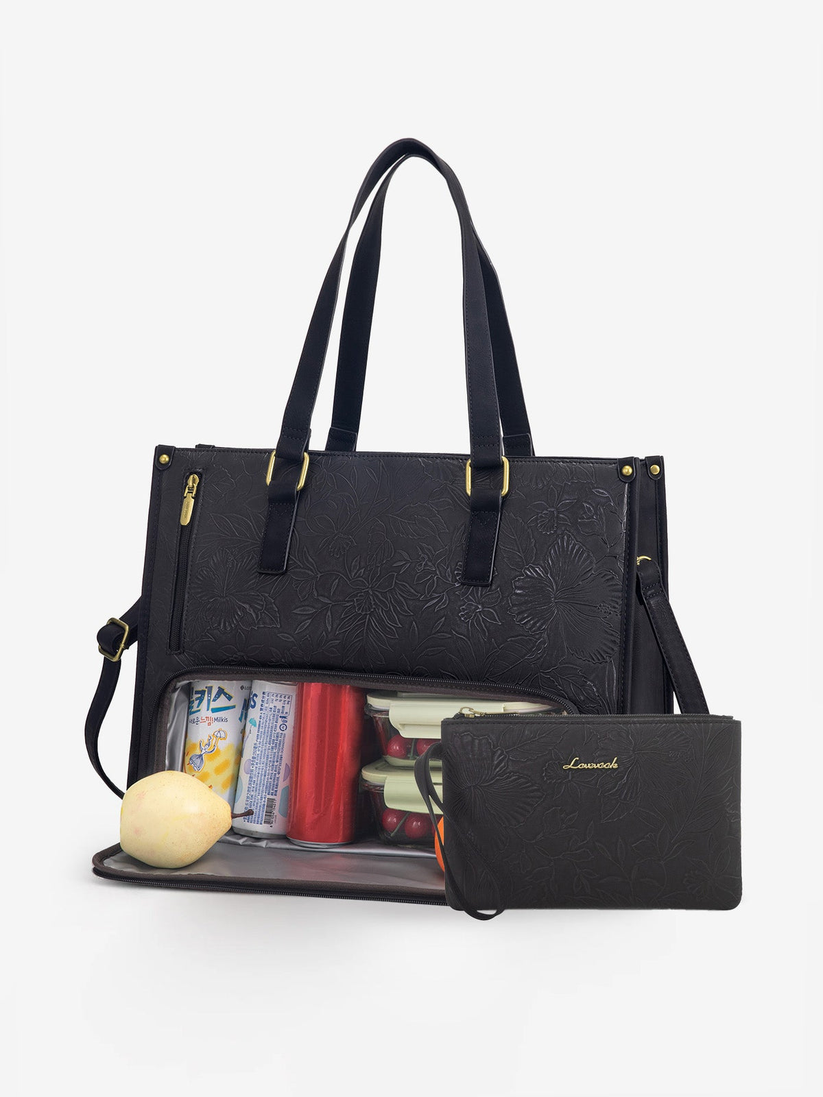 2Pcs Lunch Tote Shoulder Bag, 15.6"