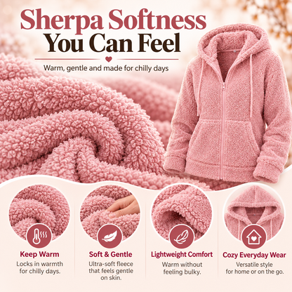2026 Autumn and Winter Cross-Border Women's Hooded Zipper Teddy Fleece Sweatshirt Thickened Warm Plush Cardigan Jacket