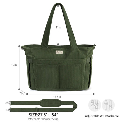 LeodoBag Women's Corduroy Laptop Work Tote