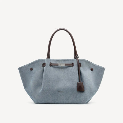 NEWBELLA Marella M Collapsible PU Leather Tote Bag with Magnetic Closure and Luggage Sleeve for Work and Travel #sohoch