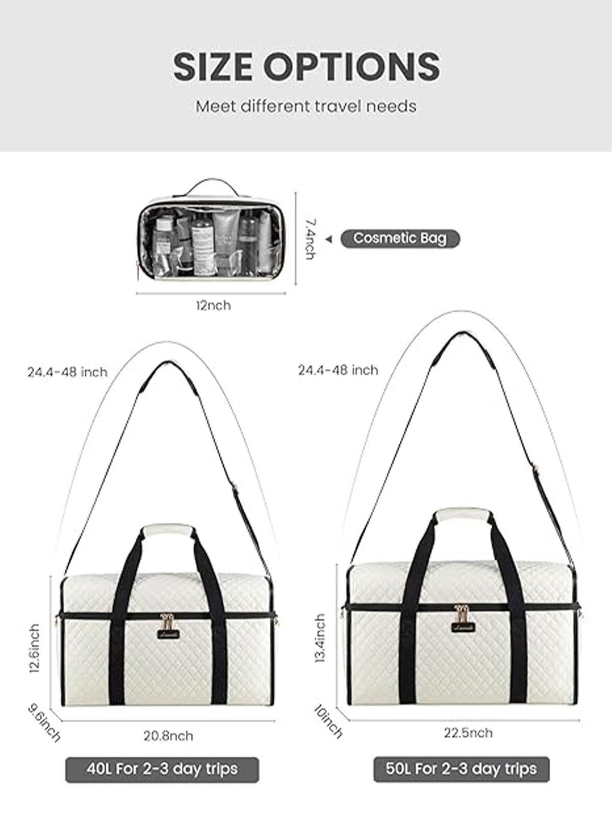 3Pcs Carry On Duffel Bag