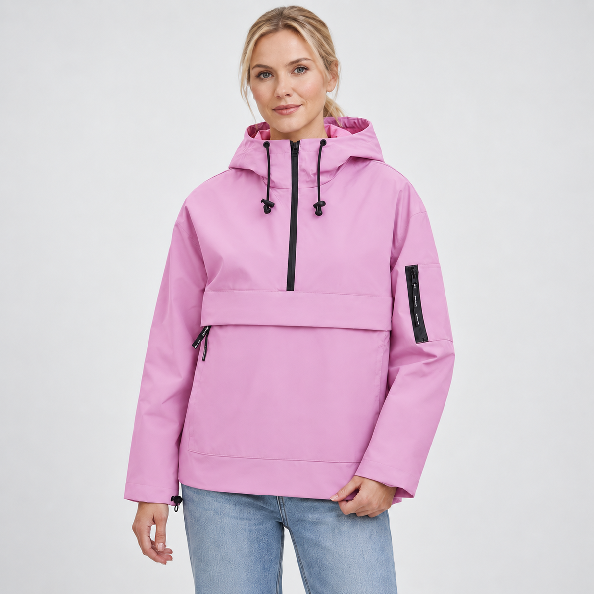 Rain Jacket Women, Women’s Lightweight Anorak Pullover Hoodie Jacket, Water-Resistant