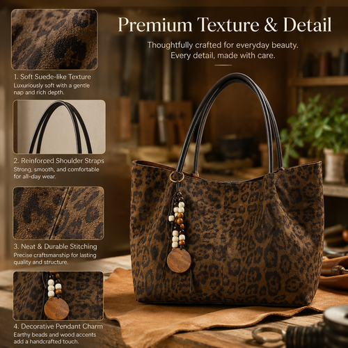 Velmora Leopard Tote – Geräumiger Alltagsstil für jeden Anlass