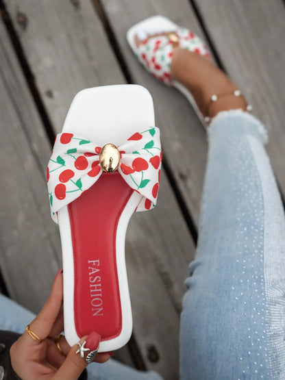 Damen Einfache Strandurlaub-Sandalen, Freizeit-Pantoletten mit niedrigem Absatz, eckige Zehenpartie, mittlere Weite, Obermaterial aus Stoff, PVC-Sohle