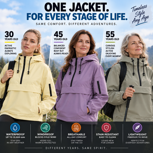 Jacket Women, Women’s Lightweight Anorak Pullover Hoodie Jacket, Water-Resistant
