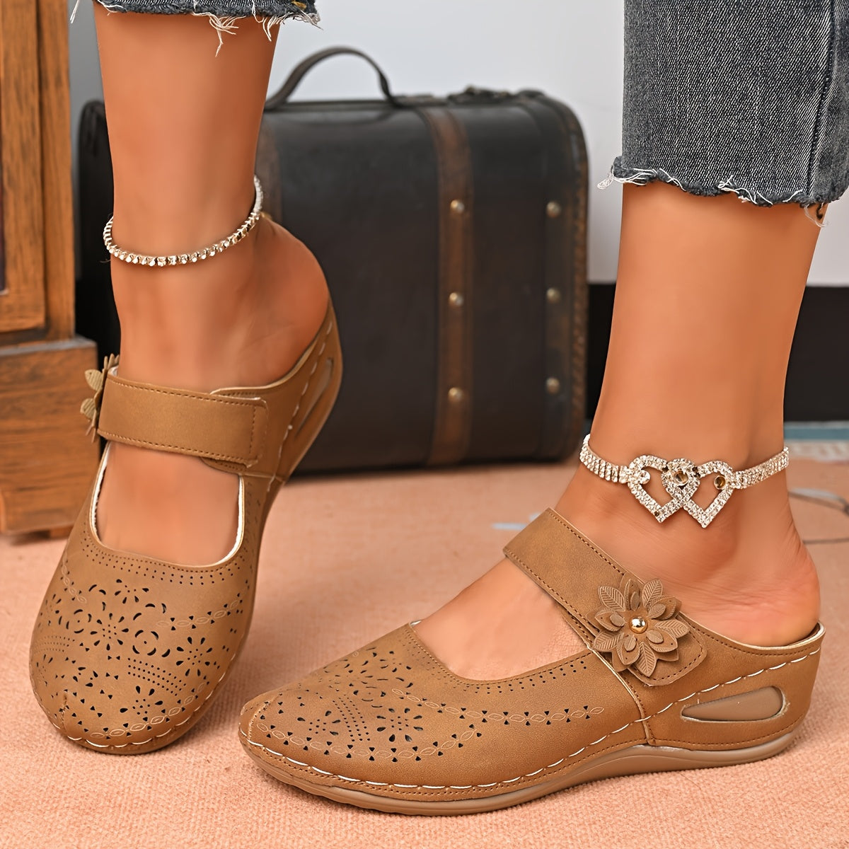 Orthopedic Wide-Toe Wedge Sandals – Lightweight & Non-Slip