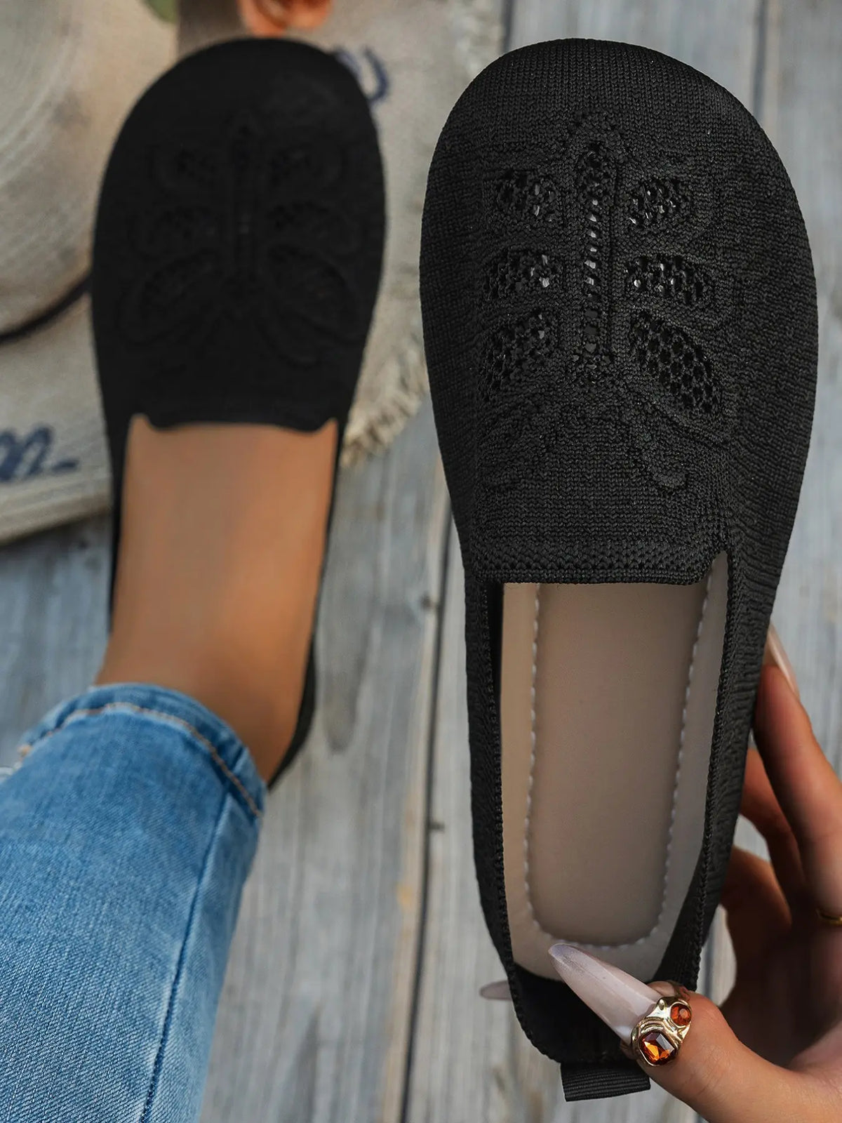 Women's Hollow Out Knit Shoes
