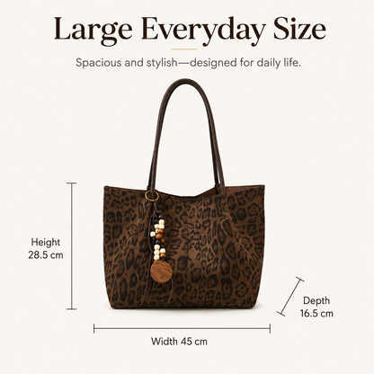 Velmora Leopard Tote – Geräumiger Alltagsstil für jeden Anlass