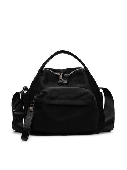 Ladies' elegant solid color shoulder bag, fashionable zipper All Match crossbody bag for daily use, simple solid color, casual trend versatile high-quality commuter shoulder bag, Fabric shoulder bags, Crossbody handbags
