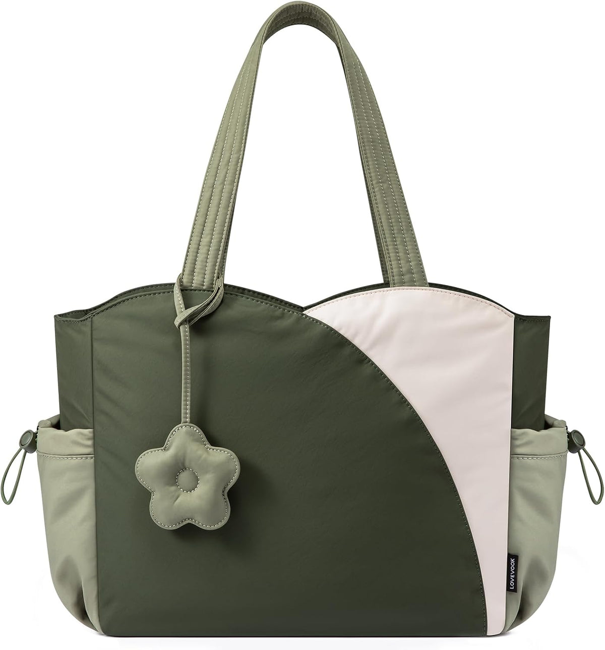 LOVEVOOK Tote Bag for Women, Puffer Work Bags with Zipper for Daily Travel College, Teacher Nurse Laptop Handbags Purses Gift