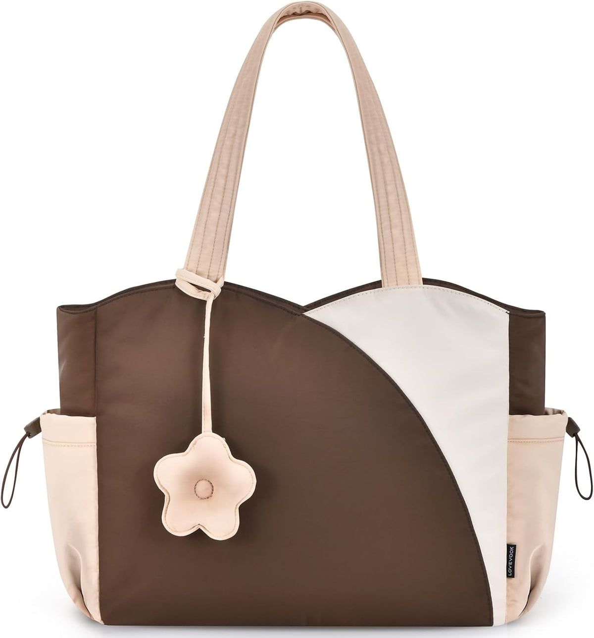 LOVEVOOK Tote Bag for Women, Puffer Work Bags with Zipper for Daily Travel College, Teacher Nurse Laptop Handbags Purses Gift