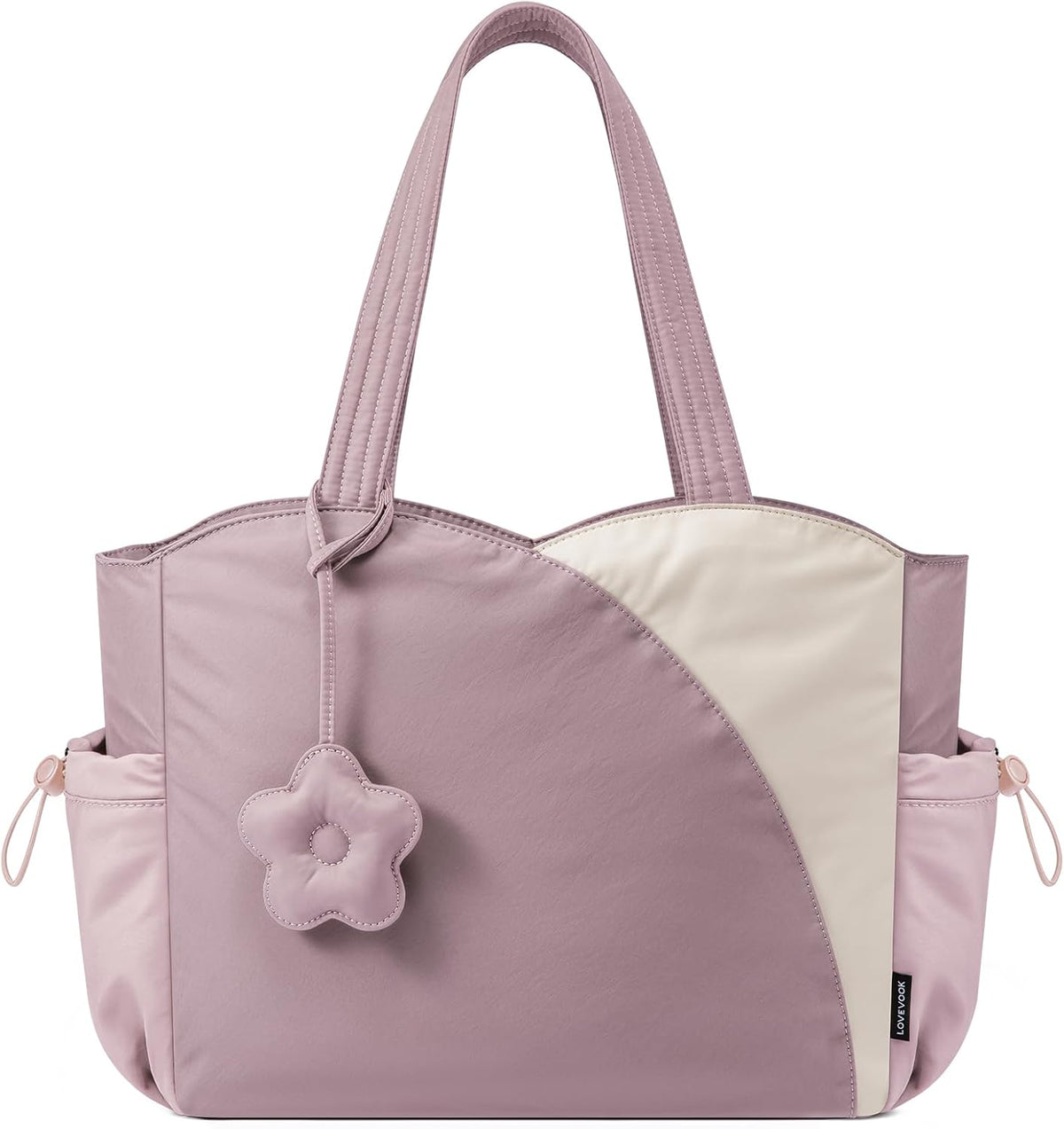 LOVEVOOK Tote Bag for Women, Puffer Work Bags with Zipper for Daily Travel College, Teacher Nurse Laptop Handbags Purses Gift
