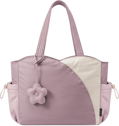 LOVEVOOK Tote Bag for Women, Puffer Work Bags with Zipper for Daily Travel College, Teacher Nurse Laptop Handbags Purses Gift