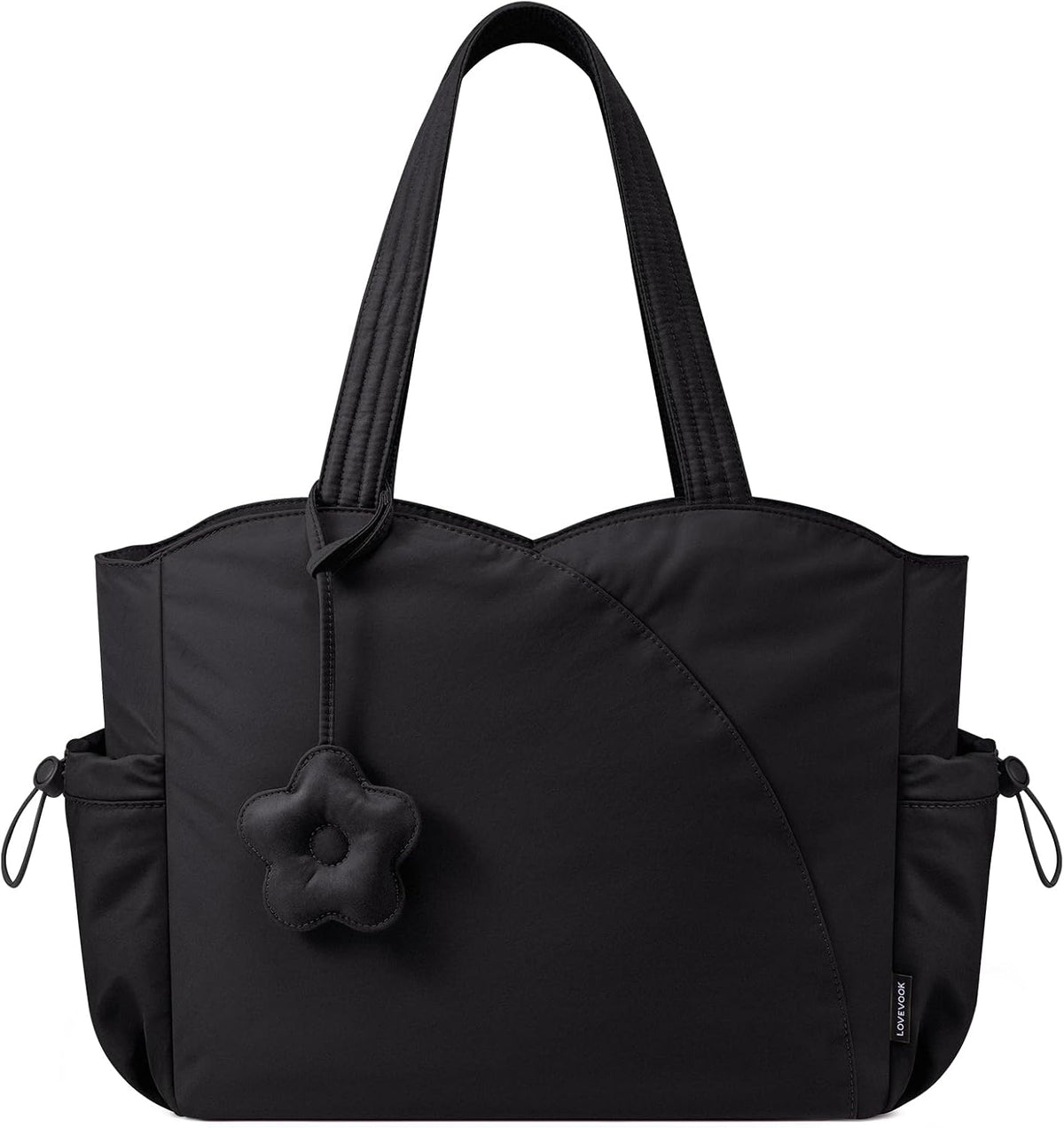 LOVEVOOK Tote Bag for Women, Puffer Work Bags with Zipper for Daily Travel College, Teacher Nurse Laptop Handbags Purses Gift