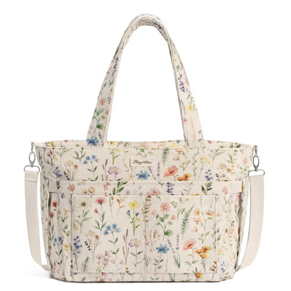 LeodoBag Women's Corduroy Laptop Work Tote