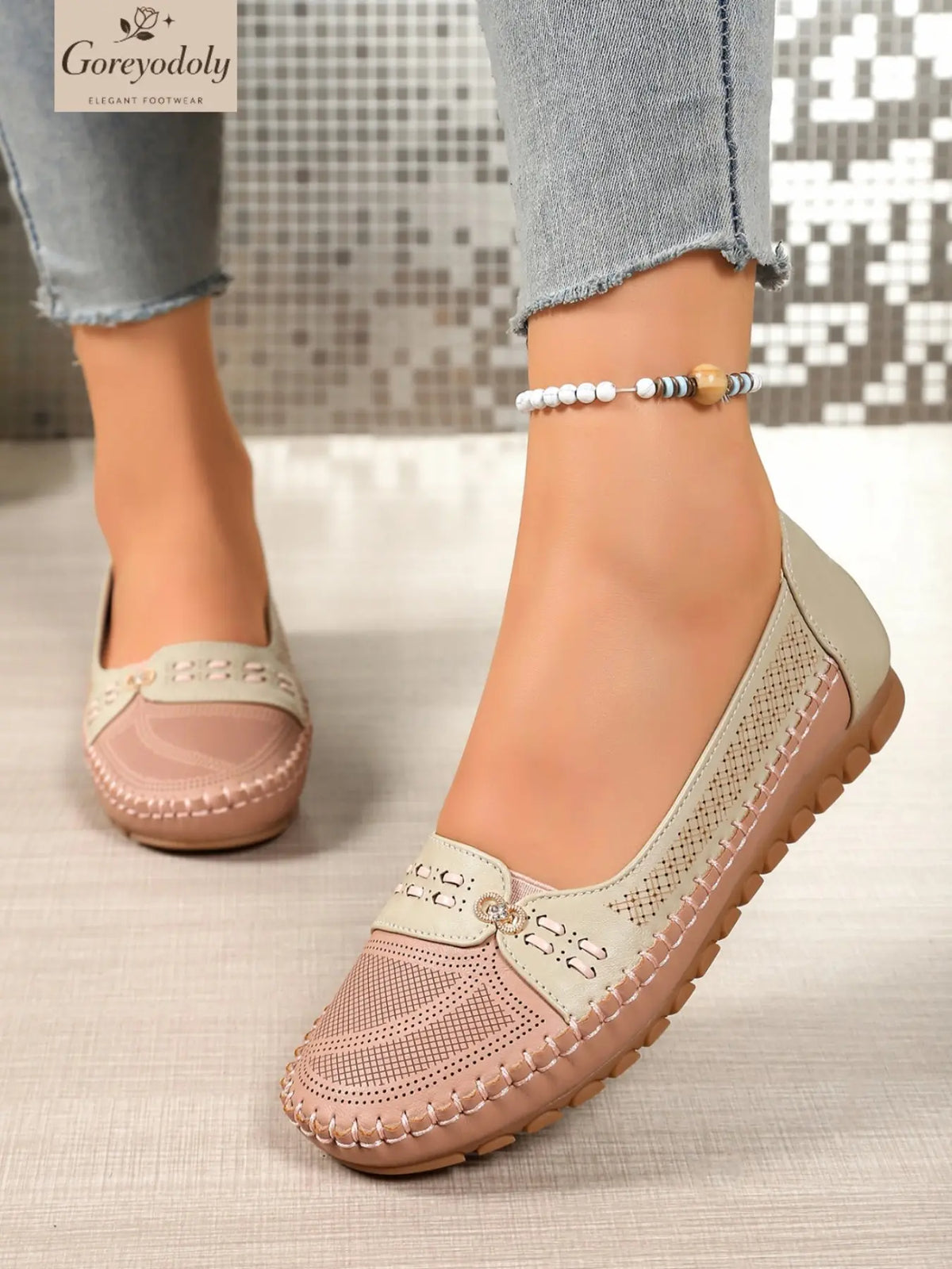 Goreyodoly elegante, lässige Slipper für Damen mit Kettenverzierung