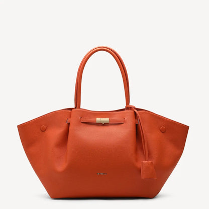 NEWBELLA Marella M Collapsible PU Leather Tote Bag with Magnetic Closure and Luggage Sleeve for Work and Travel #sohoch
