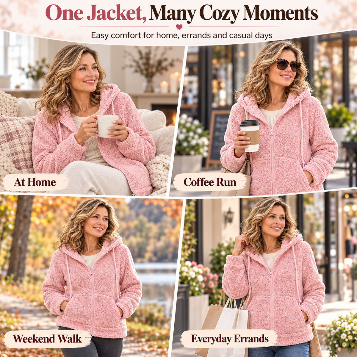 2026 Autumn and Winter Cross-Border Women's Hooded Zipper Teddy Fleece Sweatshirt Thickened Warm Plush Cardigan Jacket