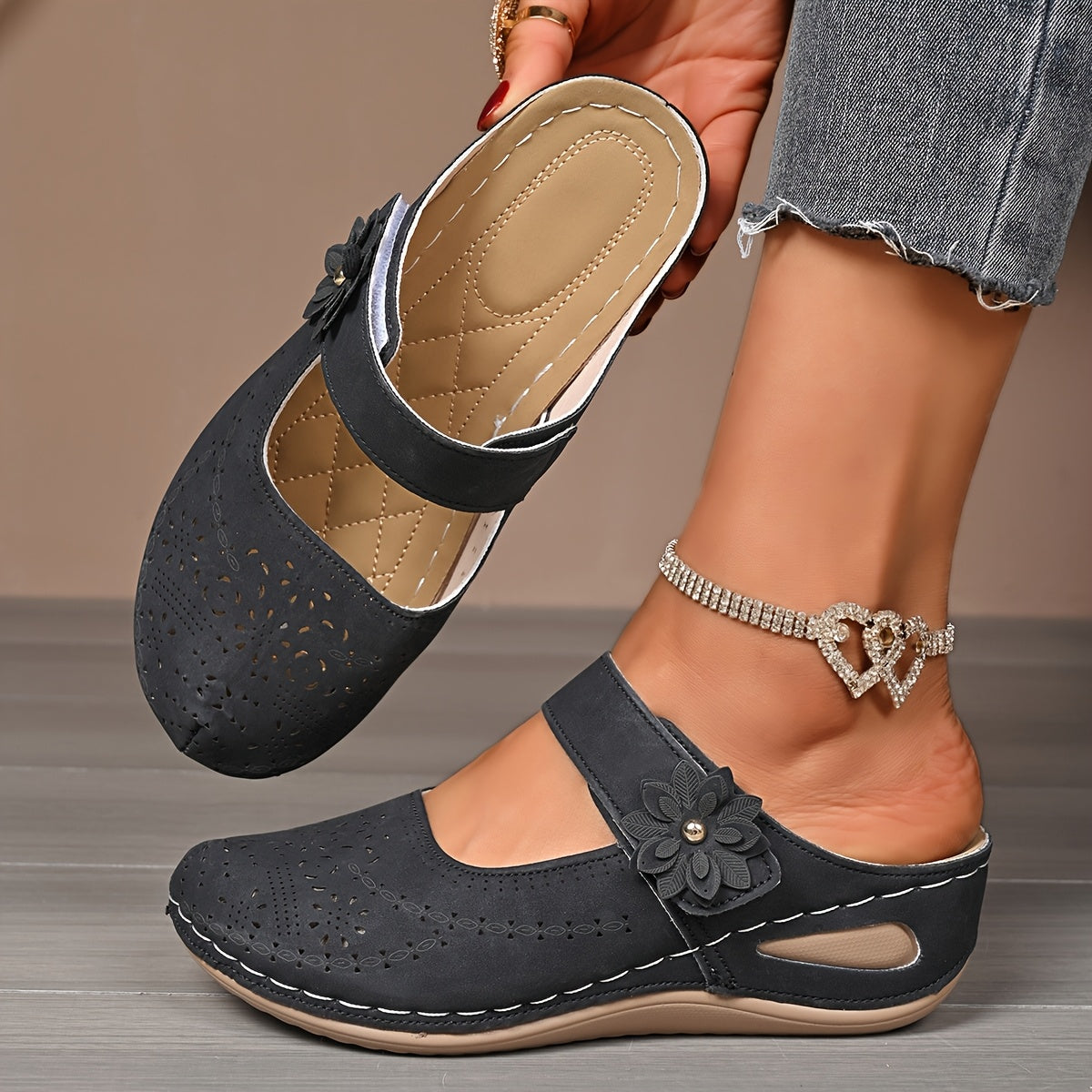 Orthopedic Wide-Toe Wedge Sandals – Lightweight & Non-Slip