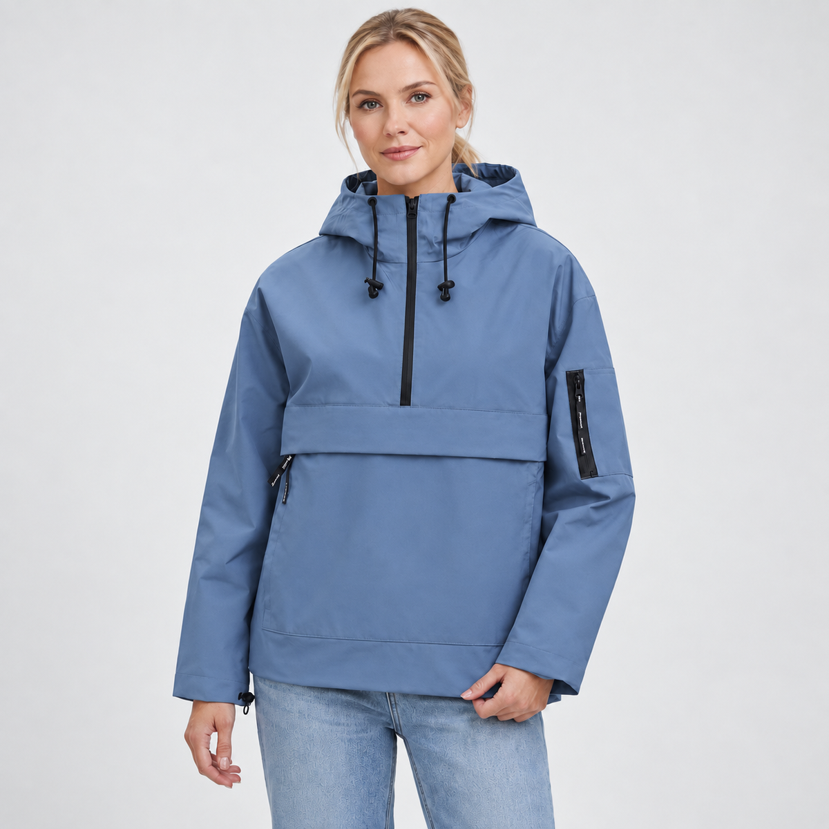 Rain Jacket Women, Women’s Lightweight Anorak Pullover Hoodie Jacket, Water-Resistant