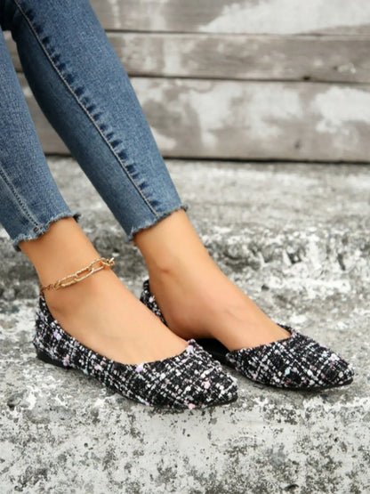 Damen Modische Colorblock Print Flats