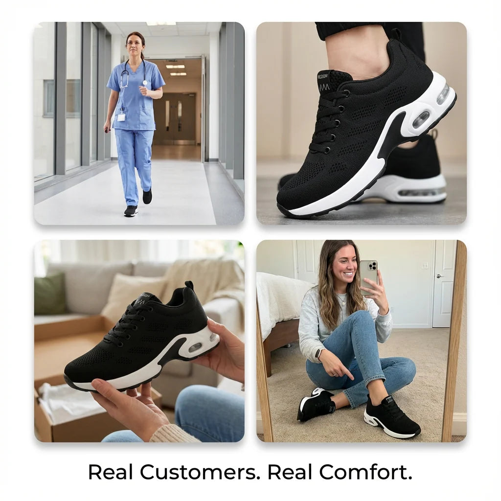 Homeveloa™ Pro — 12-Hour Shift Shoes for All-Day Foot, Knee & Back Pain Relief