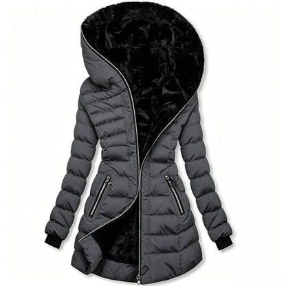 ❄️Warmth Without the Bulk | Women's Plush-Lined Hooded Mid-Length Coat⚡ Free Shipping