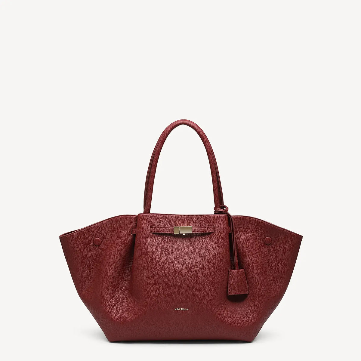 NEWBELLA Marella M Collapsible PU Leather Tote Bag with Magnetic Closure and Luggage Sleeve for Work and Travel #sohoch