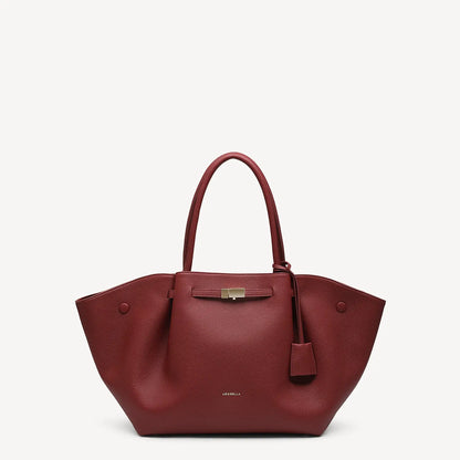 NEWBELLA Marella M Collapsible PU Leather Tote Bag with Magnetic Closure and Luggage Sleeve for Work and Travel #sohoch