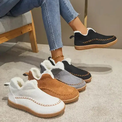 Women's Cozy Fleece-Lined Slip-On Ankle Boots
