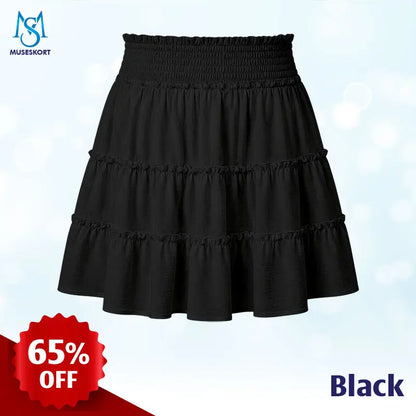 MuseSkort – Hochtaillierter Stufen-Rüschen-Skort mit versteckten Taschen