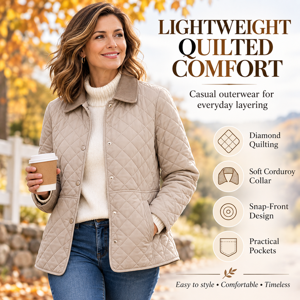 Women's Winter Quilted Jackets Long Sleeve Button Down Diamond Puffer Jacket Outerwear Coats with Pockets