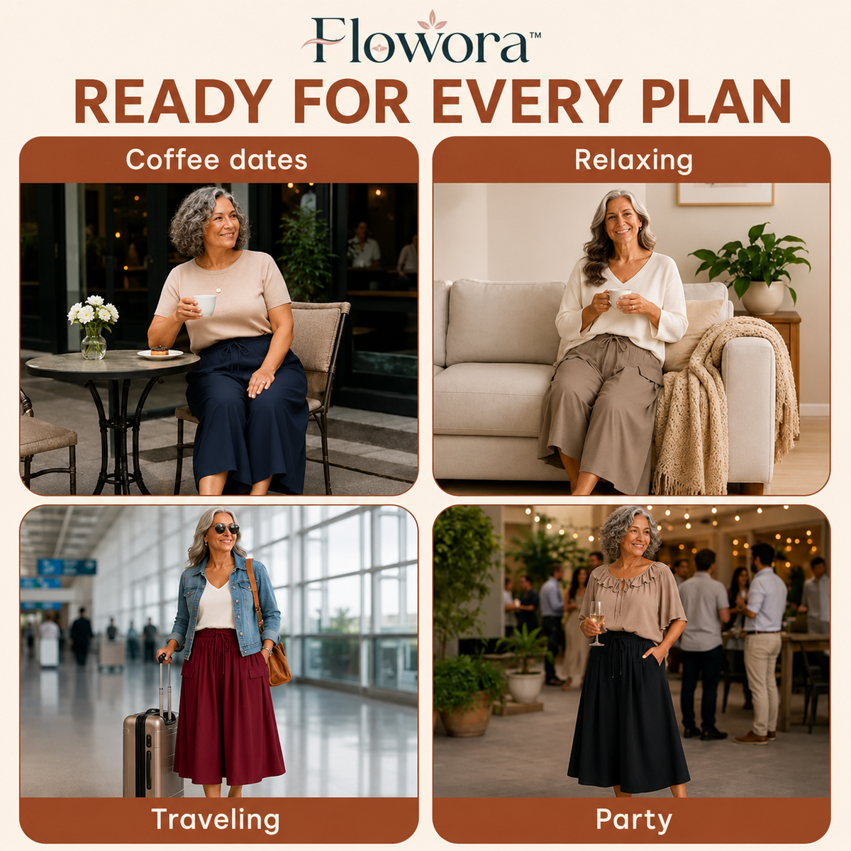 Flowora™ – Entspannte, weite Cropped-Culottes