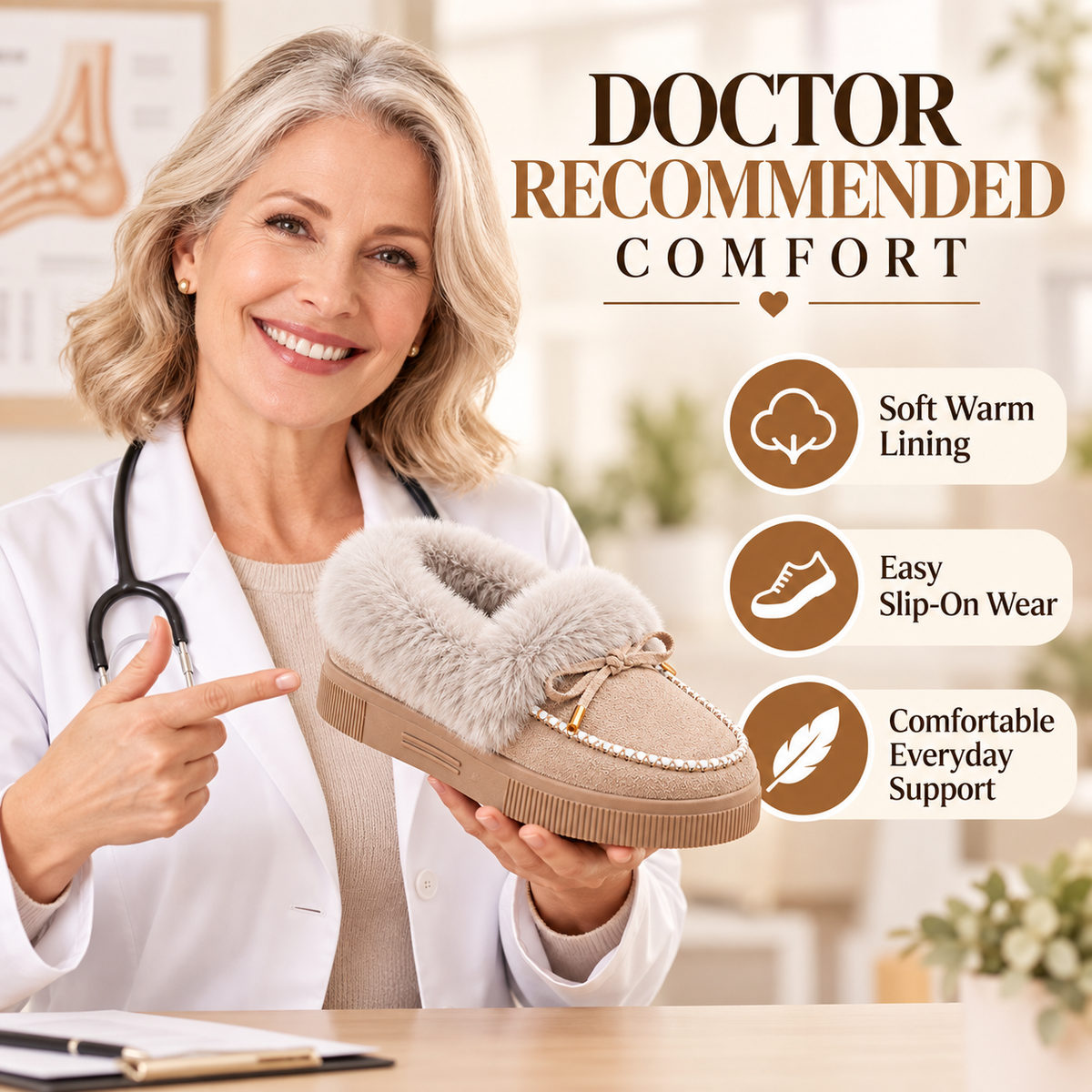2026 Women's Cozy Winter Ankle Boots – Warm Furry Bow Style
