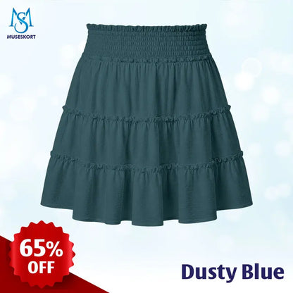 MuseSkort – Hochtaillierter Stufen-Rüschen-Skort mit versteckten Taschen