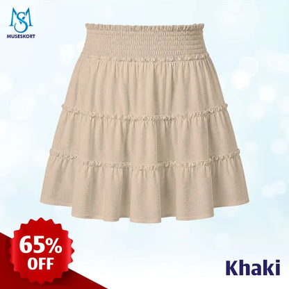 MuseSkort – Hochtaillierter Stufen-Rüschen-Skort mit versteckten Taschen